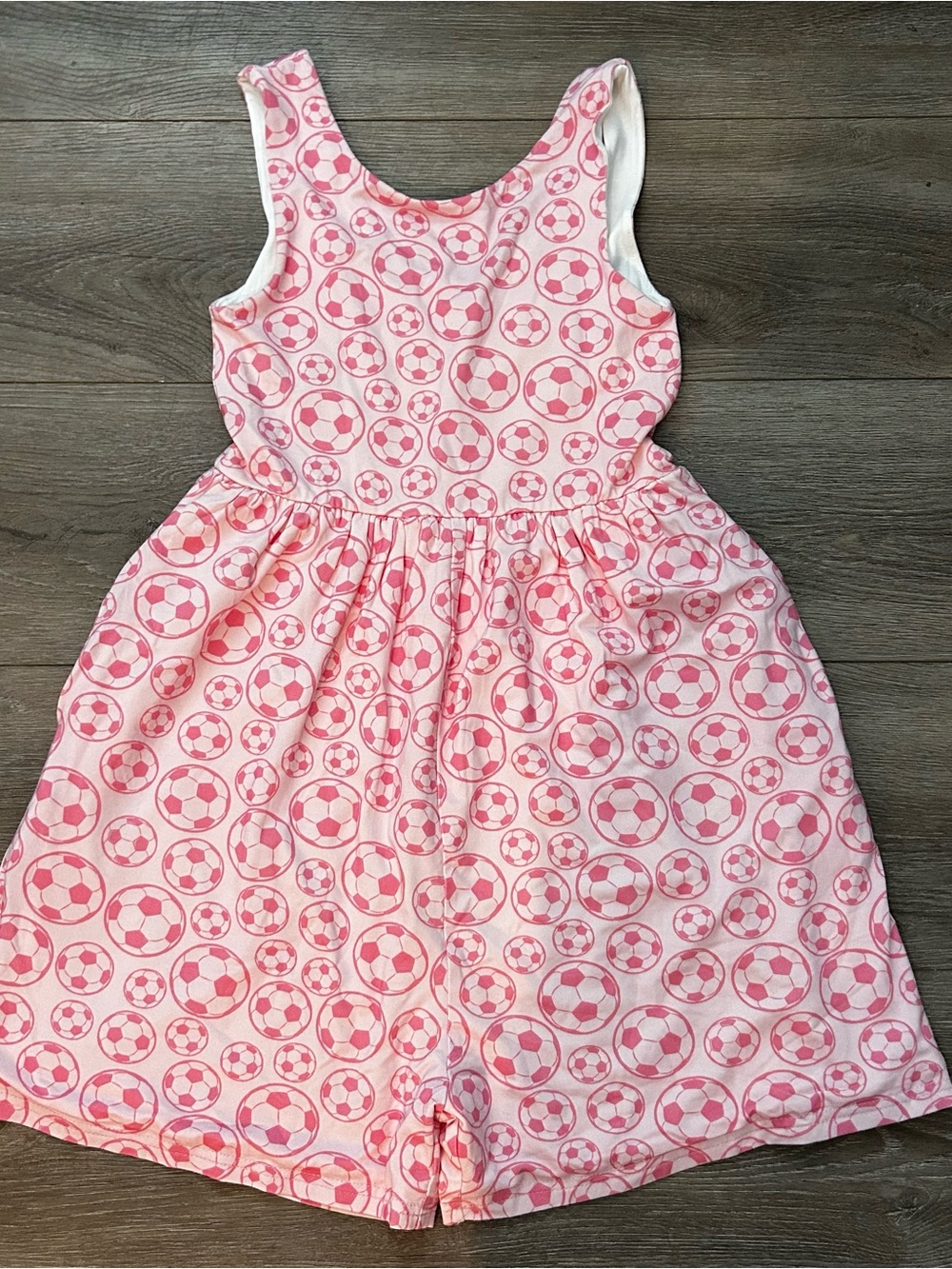 SweetHoney Pink Soccer Print Romper